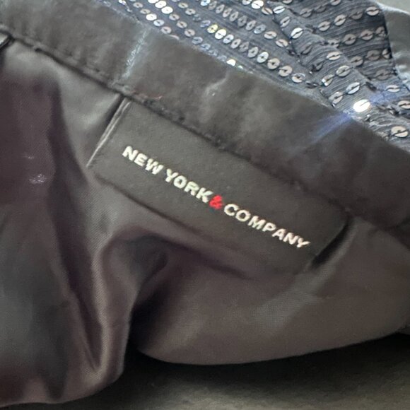 NEW YORK & COMPANY skirt sz 14 black‎ all over sequin pencil cocktail party NEW - Picture 4 of 5